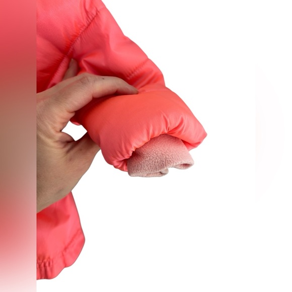 Cat & Jack toddler girl peplum puffer jacket Peach/pink/salmon color 12 months - Picture 6 of 7